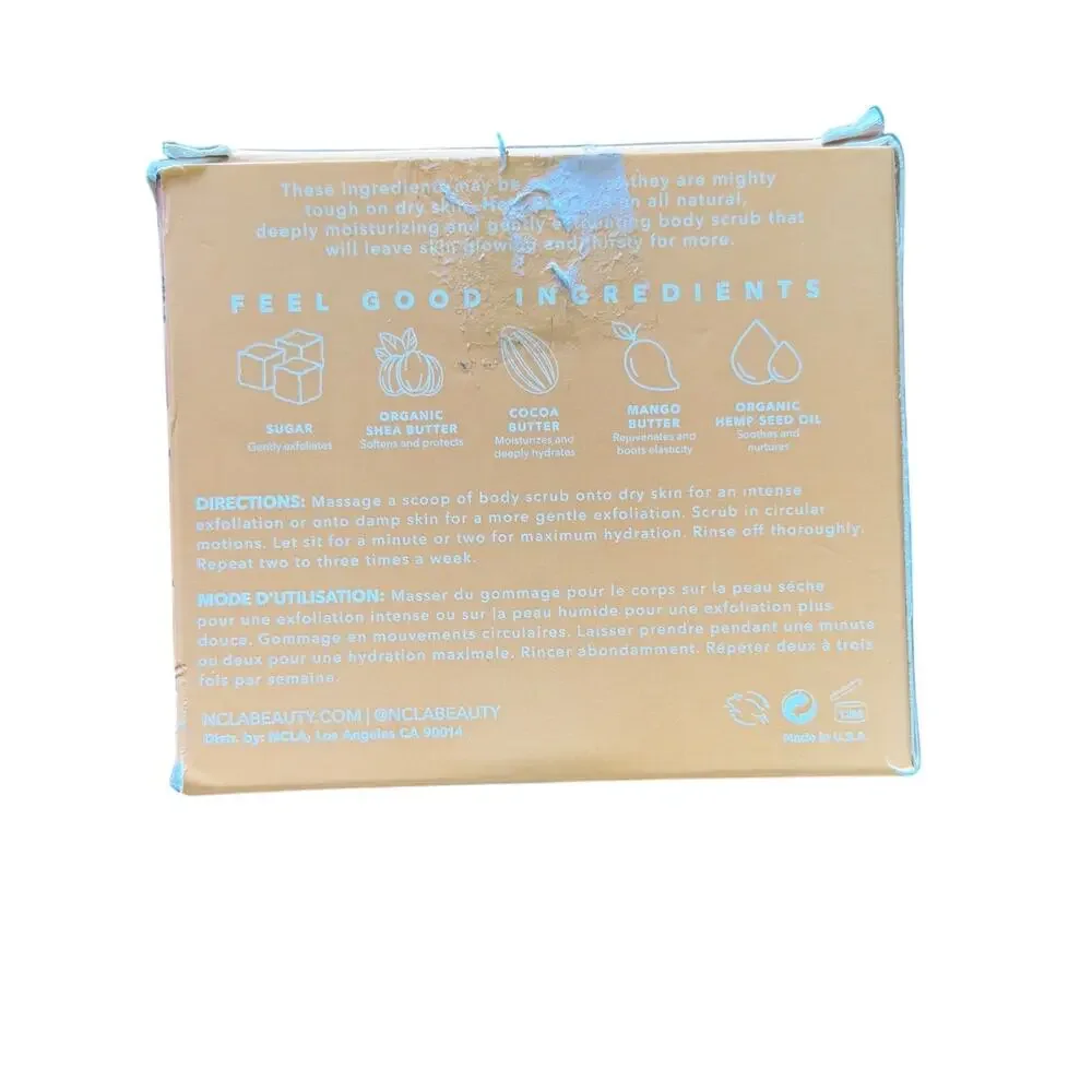 NCLA Beauty Hey Sugar Papaya Vanilla Body Scrub 8.8 oz Vegan Cruelty Free